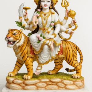 marble dust maa durga statue