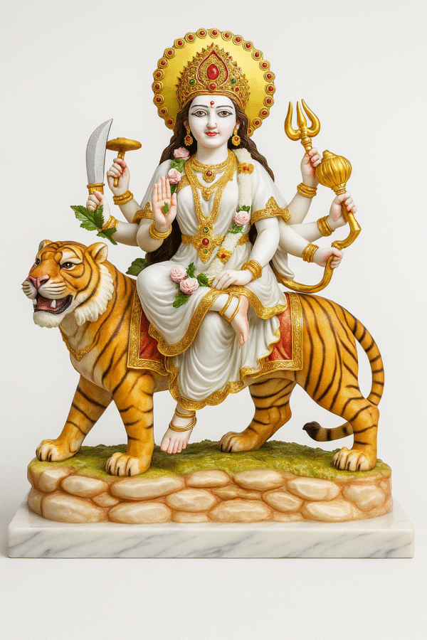 marble dust maa durga statue