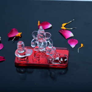 Glass-Ganesh-Statue-with-Shivling-aand-Nandi