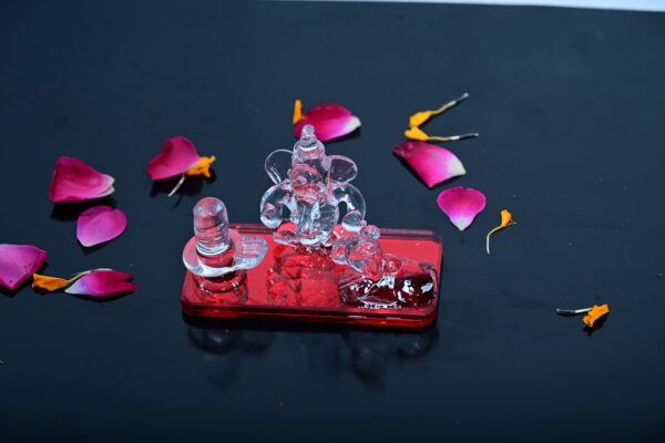 Glass-Ganesh-Statue-with-Shivling-aand-Nandi