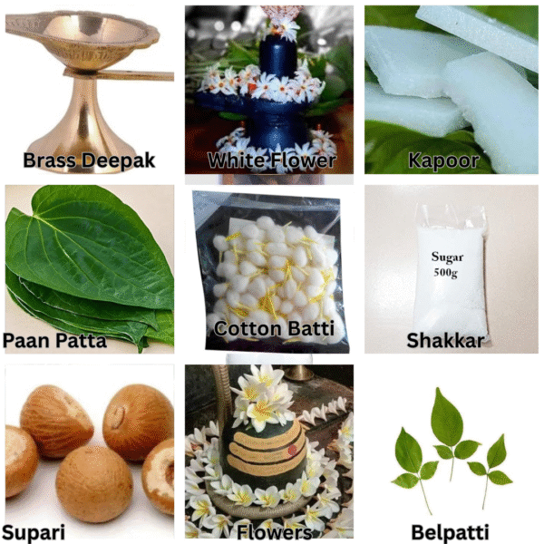 Lord Shiva Complete Pooja Samagri (Saavan Special - 16 Items) - Image 3